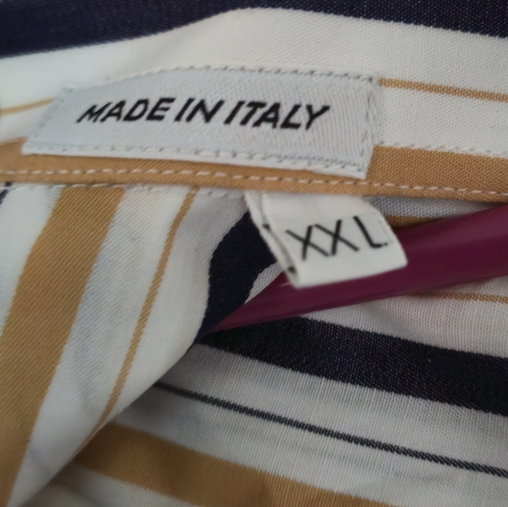 Ingram XXL Men Striped Button Up Shirt Made In Italy Cotton Multicolour Stripe - Picture 3 of 11